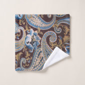 Blue Brown  Paisley New Bad Handdoek (Wasdoekje)