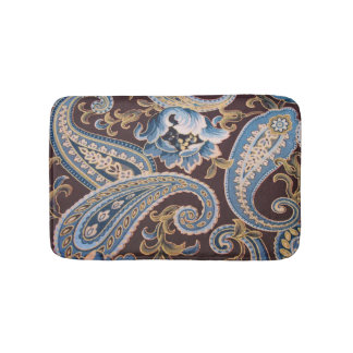 Blue Brown Paisley New Badmat