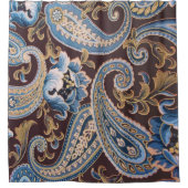Blue Brown  Paisley New Douchegordijn (Voorkant)