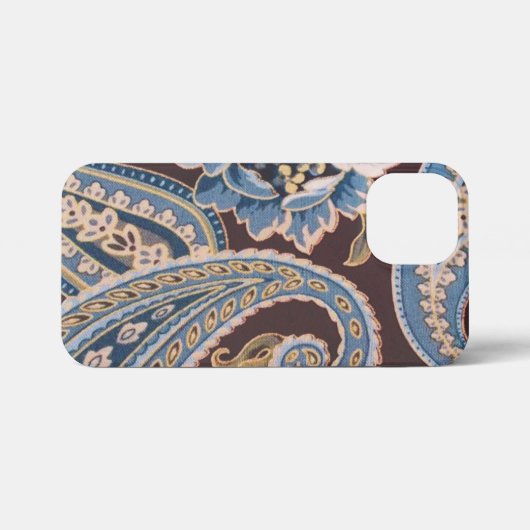 Blue Brown  Paisley New iPhone Hoesje (Achterkant horizontaal)