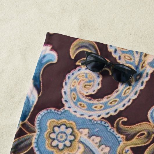 Blue Brown  Paisley New Strandlaken (In situ)