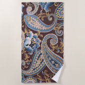Blue Brown  Paisley New Strandlaken (Voorkant)