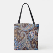 Blue Brown  Paisley New Tote Bag (Achterkant)