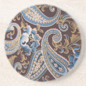 Blue Brown  Paisley New Zandsteen Onderzetter (Voorkant)