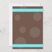 Blue Brown Polka Dot Ribbon Bat Mitzvah Uitnodigin Kaart (Achterkant)