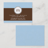 Blue & Brown Polkadot mammie card Contactkaartje (Voorkant / Achterkant)