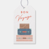 Blue Brown Red Bon Voyage Party voor Label Cadeaulabel (Voorkant)