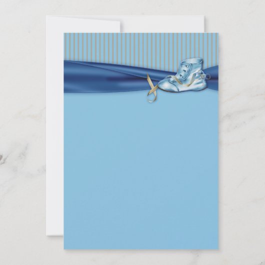 Blue Brown  Shoe Boy Baby shower Kaart (Achterkant)