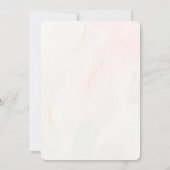 Blue Brown Simple Floral Lijst Waterverf Wedding Kaart (Achterkant)