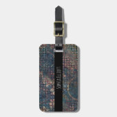 Blue Brown Steampunk Grunge Bagagelabel (Voorkant verticaal)