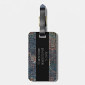 Blue Brown Steampunk Grunge Bagagelabel (Achterkant verticaal)