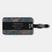 Blue Brown Steampunk Grunge Bagagelabel (Achterkant horizontaal)