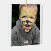 Blue & Brown Sting Ray Dot Stripes Foto Ornament (Rechts)