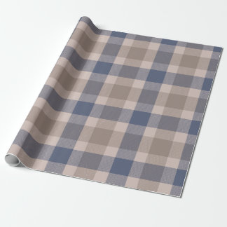 Blue Brown Tartan Pattern Cadeaupapier