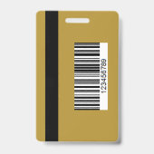 Blue Brown Teacher Name Badge with QR and Photo (Achterkant)