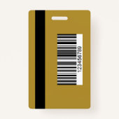 Blue Brown Teacher Name Badge with QR and Photo (Achterkant)