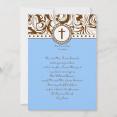 Blue Brown Vintage Wedding Invitation Kaart (Voorkant)