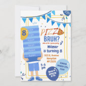 Blue Bruh You In Pizza En Ballon Verjaardagsjongen Kaart (Voorkant)