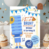 Blue Bruh You In Pizza En Ballon Verjaardagsjongen Kaart