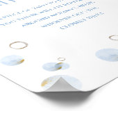 Blue Brunch Bubbly en Baby shower Mama's Belly Poster (Hoek)