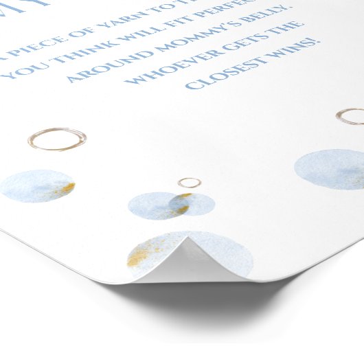 Blue Brunch Bubbly en Baby shower Mama's Belly Poster (Hoek)