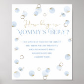 Blue Brunch Bubbly en Baby shower Mama's Belly Poster (Voorkant)