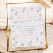 Blue Brunch Bubbly en Baby shower Mama's Belly Poster