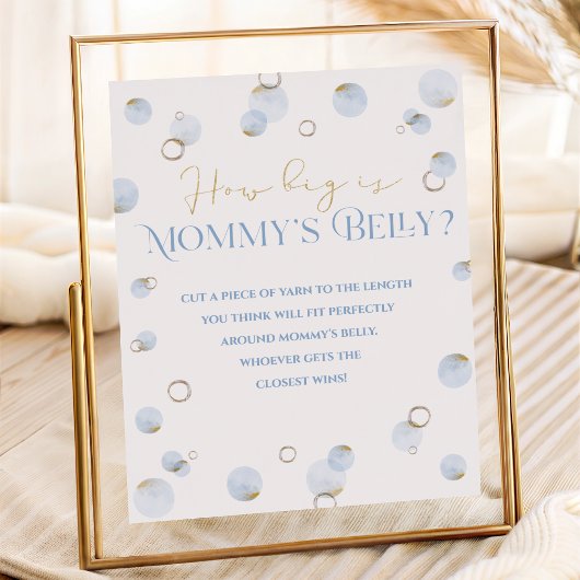 Blue Brunch Bubbly en Baby shower Mama's Belly Poster