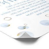 Blue Brunch Bubbly en Baby shower zeggen geen Baby Poster (Hoek)