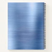 Blue Brushed Metal Monogram Receptenboek Notitieboek (Achterkant)