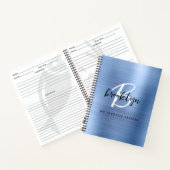 Blue Brushed Metal Monogram Receptenboek Notitieboek (Binnen)