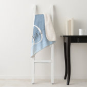 Blue Brushed Metal Silver Glitter Monogram Name Sherpa Deken (In situ)