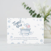 Blue Bubble Bath Animal Baby Shower Bedankkaart (Staand voorkant)