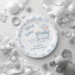Blue Bubble Bath Animal Baby Shower Papieren Bordje<br><div class="desc">Celebrate the upcoming arrival with this adorable Blue Bubble Bath Animal Baby Shower Invitation featuring a cute baby elephant enjoying a bubbly bath with splish splash fun. Designed with a soft blue and white theme, playful bubbles, and charming animal illustration, this invitation is perfect for a baby boy shower or...</div>