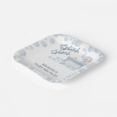 Blue Bubble Bath Animal Baby Shower Papieren Bordje (Gebogen)
