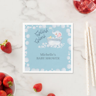 Blue Bubble Bath Animal Baby Shower Servet