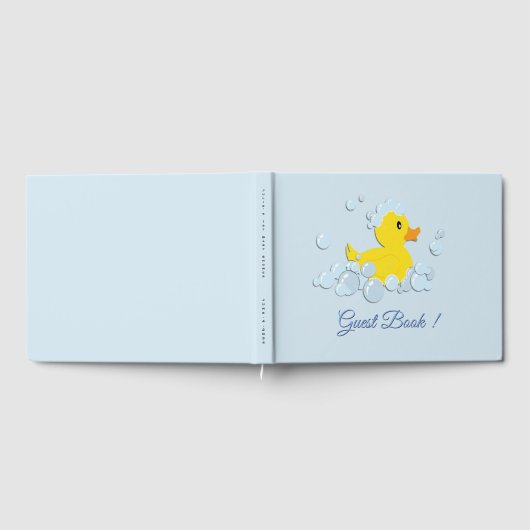 Blue Bubble Bath Baby Boy Shower Guest Book Gastenboek (Volledig)
