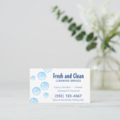 Blue Bubble Design House Cleaning Service Visitekaartje (Staand voorkant)