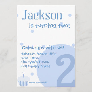 Blue Bubble Invitation, 2e verjaardag Kaart