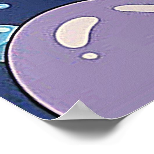 Blue Bubble Landscape Square Poster Wall Art (Hoek)