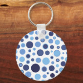 Blue Bubble Stippen Monogram Sleutelhanger (Achterkant)