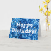 Blue Bubble Texture, Happy Birthday! Kaart (Gele Bloem)