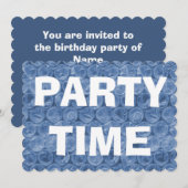 Blue Bubble Wrap verjaardagsfeestje uitnodiging (Voorkant / Achterkant)