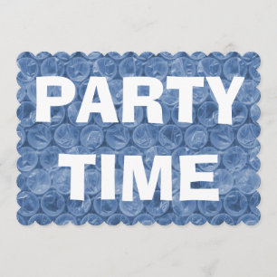 Blue Bubble Wrap verjaardagsfeestje uitnodiging