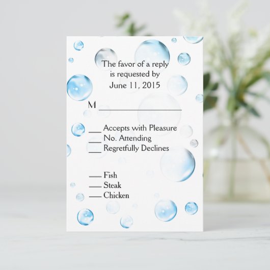Blue Bubbles Baby shower RSVP (Staand voorkant)