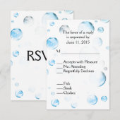 Blue Bubbles Baby shower RSVP (Voorkant / Achterkant)