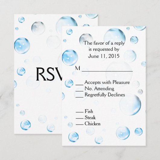 Blue Bubbles Baby shower RSVP (Voorkant / Achterkant)