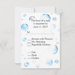 Blue Bubbles Baby shower RSVP Kaartje
