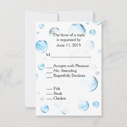 Blue Bubbles Baby shower RSVP Kaartje (Voorkant)