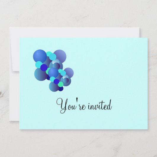 Blue Bubbles Birthday Party Invitation Kaart (Voorkant)